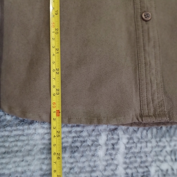 Denver Hayes Smooth Faux-Suede Button Down Shirt Brown Women’s Size M - Picture 4 of 9